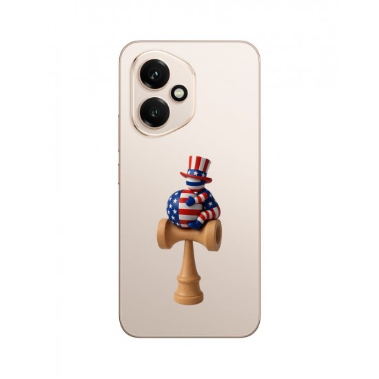 Kendama din lemn natural, Bila lemn + Sticker Waterproof USA pentru telefon, 172KD