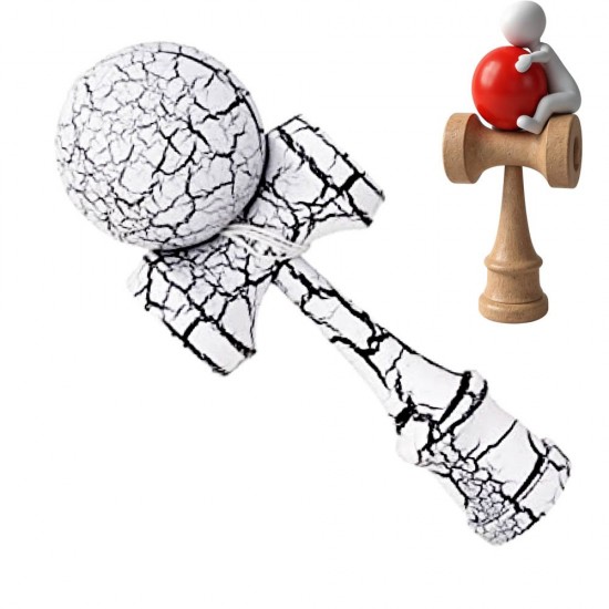 Kendama Profesionala, Bila din lemn, Design artistic cu finisaj Crapatura + Sticker pentru Telefon, 102KD