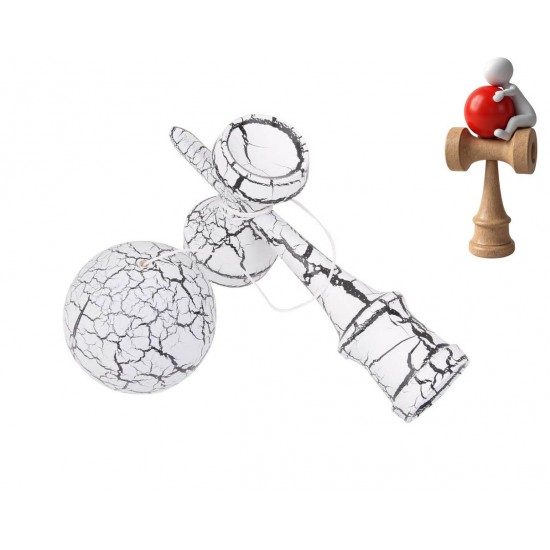 Kendama Profesionala, Bila din lemn, Design artistic cu finisaj Crapatura + Sticker pentru Telefon, 102KD