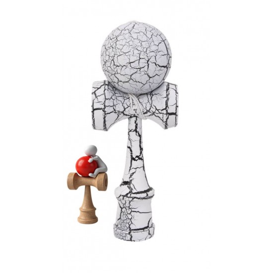 Kendama Profesionala, Bila din lemn, Design artistic cu finisaj Crapatura + Sticker pentru Telefon, 102KD