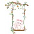 Sticker decorativ, Pisica pe leagan, 90 cm, 1143STK