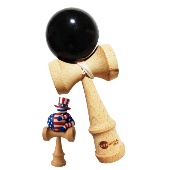 Kendama din lemn natural, Bila lemn + Sticker Waterproof USA pentru telefon, 170KD