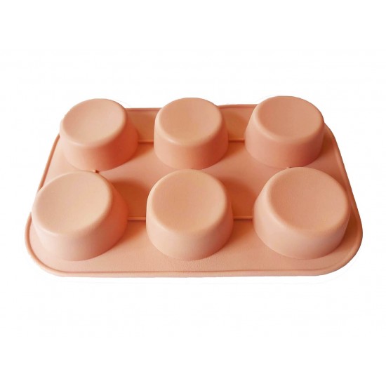 Forma silicon pentru prajituri turnate, Bej, 6 cavitati, 30 cm, 431COF
