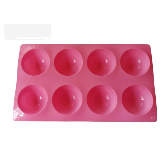 Forma silicon pentru prajituri turnate, Roz, 8 cavitati, 28 cm, 432COF-1