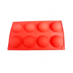 Forma silicon pentru prajituri turnate, Rosu, 8 cavitati, 28 cm, 432COF-2