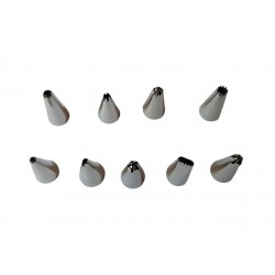 Set 9 duiuri ornat din inox, 3.2x1.8 cm, 446COF