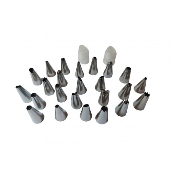 Set 24 duiuri ornat din inox, 2 adaptoare, 1 pos silicon, 447COF
