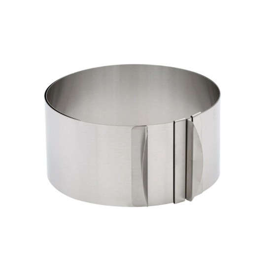 Forma pentru torturi, rotunda reglabila 16-30 cm, Inaltime 8,8 cm, Inox, 461COF