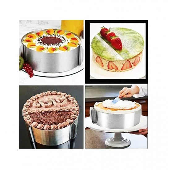 Forma pentru torturi, rotunda reglabila 16-30 cm, Inaltime 8,8 cm, Inox, 461COF