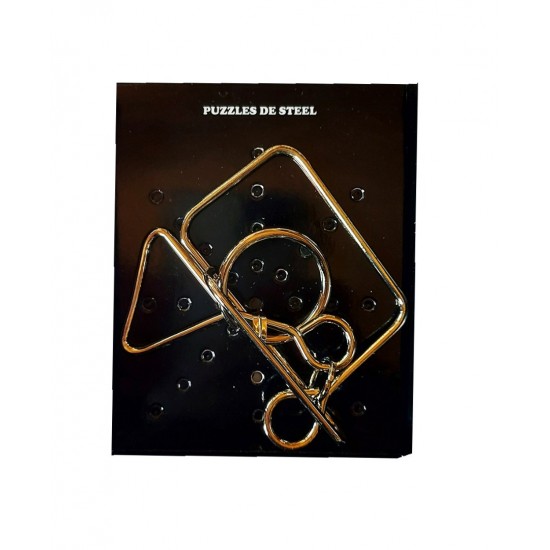 Puzzle brain twister din metal, Pentru copii si adolescenti, 7 cm, 477CUB-2