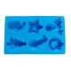 Forma silicon pentru prajituri, Tema Craciun, 6 cavitati, Albastru, 27 cm, 478COF