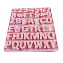 Forma silicon cu Cifre, Litere, Piciorus, Manuta, Biberon, Dinozaur, Suzeta, Portocaliu, 21 cm, 492COF