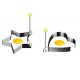 Set 2 forme de prajit oua sau de prajit clatite in forma de inimiora si stea, 8 cm, 514COF
