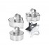 Forme prajituri inima, stea, floare, rotund cu pasator, pentru patiserie, bucatarie si plating, inox, 528COF