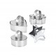 Forme prajituri inima, stea, floare, rotund cu pasator, pentru patiserie, bucatarie si plating, inox, 528COF