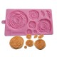 Matrita din silicon, trandafiri si frunze pentru fondant, ciocolata si pasta de zahar, 11 x 20 cm, 553COF