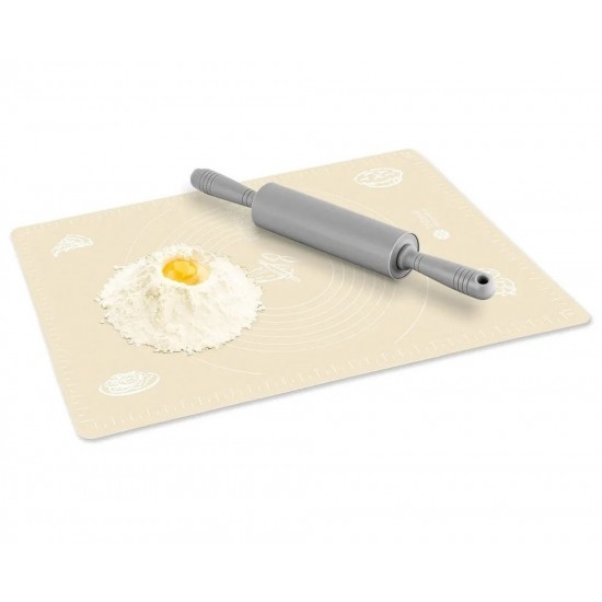 Covoras pentru aluat din silicon, foaie antiaderenta, 60x80 cm, Bej, 559COF