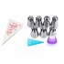 Set 10 piese, 7 Duiuri de Ornament pentru Torturi si Prajituri, 1 pos silicon. 1 adaptor, 100 de posuri, 562COF