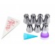 Set 10 piese, 7 Duiuri de Ornament pentru Torturi si Prajituri, 1 pos silicon. 1 adaptor, 100 de posuri, 562COF