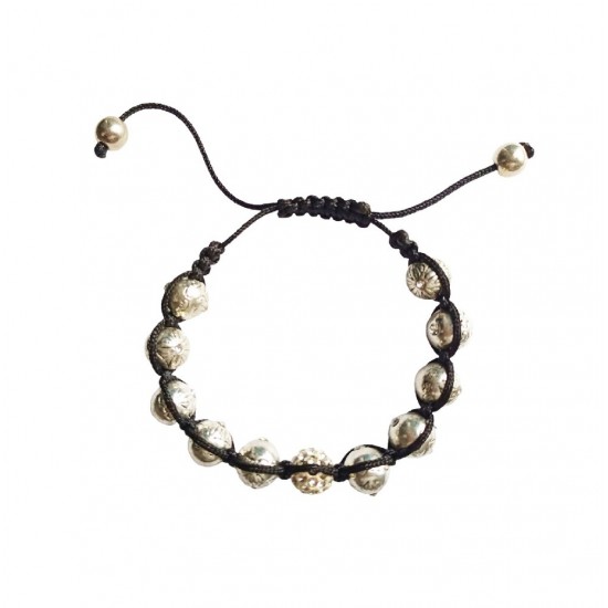 Bratara cu pietre Hematit si Charm, Argintiu, BR70 Bratara cu pietre Hematit si Charm, Argintiu, BR70
