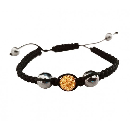 Bratara cu pietre Hematit si Charm, Negru, BR63 Bratara cu pietre Hematit si Charm, Negru, BR63