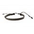 Bratara din piele ecologica, Model impletit, Negru, BR27