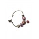 Bratara fantezie, cu talismane roz, Flori, A4B31 Bratara fantezie, cu talismane roz, Flori, A4B31