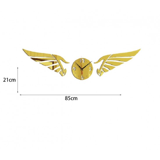 Ceas decorativ de perete, Aripi, Oglinda acrilica, 85 cm, MC-061