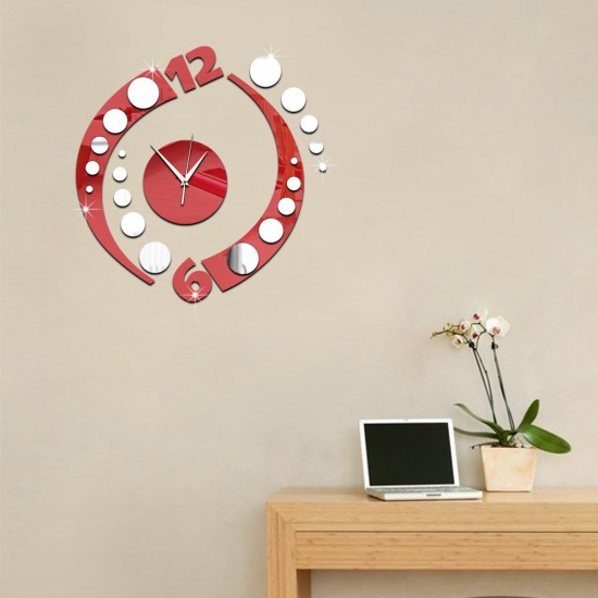 Ceas decorativ de perete, Asimetric, Oglinda acrilica, 36 cm, MC-016