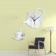 Ceas decorativ de perete, Ceainic, Oglinda acrilica, 40 cm, MC-033