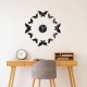 Ceas decorativ de perete, Fluturi, Oglinda acrilica, 40 cm,  MC-035