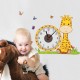 Ceas decorativ de perete, Girafa, Ceas cu Autocolant, 53 cm, CD865