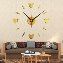Ceas decorativ de perete, Mickey Mouse, Oglinda acrilica, 40 cm, MC-053