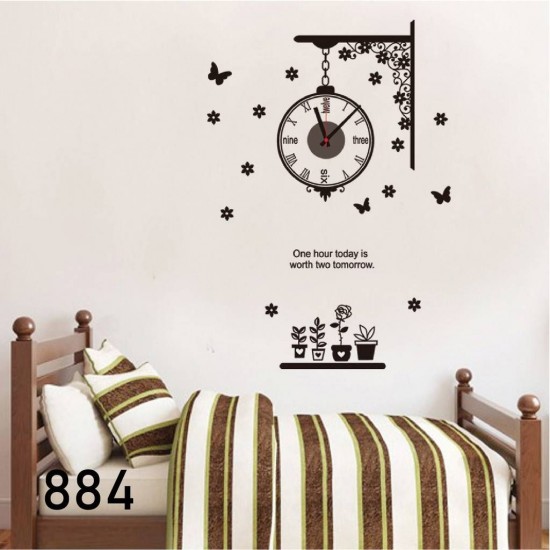 Ceas decorativ de perete, Vintage, Ceas cu Autocolant, 40 cm, CD884