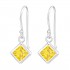 Cercei argint, Inima, Cristale Yellow, A4S23942