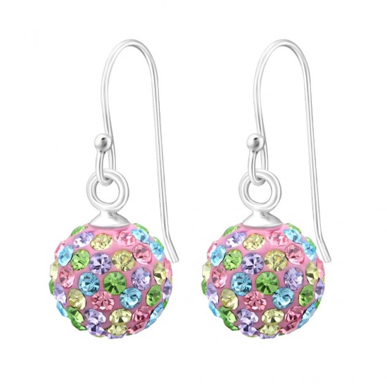 Cercei argint, Minge, Cristale Multicolor, A4S12995 Cercei argint, Minge, Cristale Multicolor, A4S12995