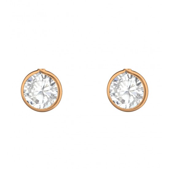 Cercei argint, Placat cu Aur roz 14k, Cristale Zirconiu White, A4S37124