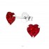  Cercei argint,  in forma de inima cu cristale Swarovski Light Siam, A4S24394