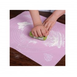 Covoras pentru aluat din silicon, foaie antiaderenta, 60x45 cm, Roz, 393COF