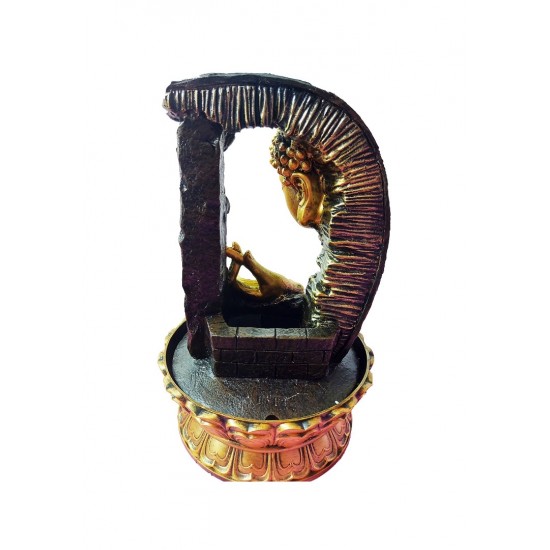 Fantana arteziana, cu buton On/off, Buddha,  bila si leduri, 40 cm, XL1923