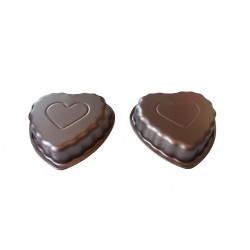 Forma pentru Tarte, Set 2 forme, Inima, Maro, 10 cm, 403COF