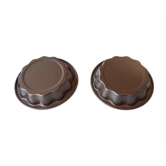 Forma pentru Tarte, Set 2 forme, Rotund, Maro, 10 cm, 404COF