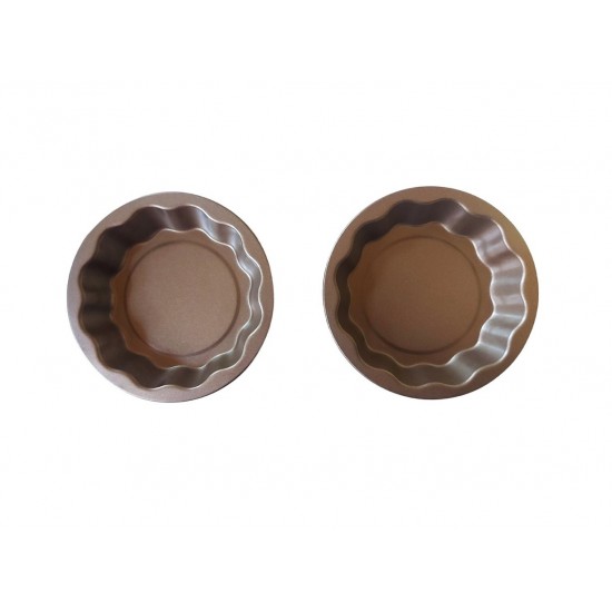 Forma pentru Tarte, Set 2 forme, Rotund, Maro, 10 cm, 404COF