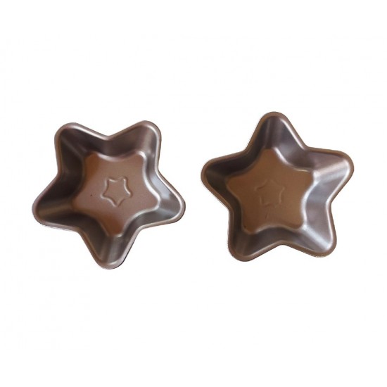 Forma pentru Tarte, Set 2 forme, Stea, Maro, 10 cm, 405COF Forma pentru Tarte, Set 2 forme, Stea, Maro, 10 cm, 405COF
