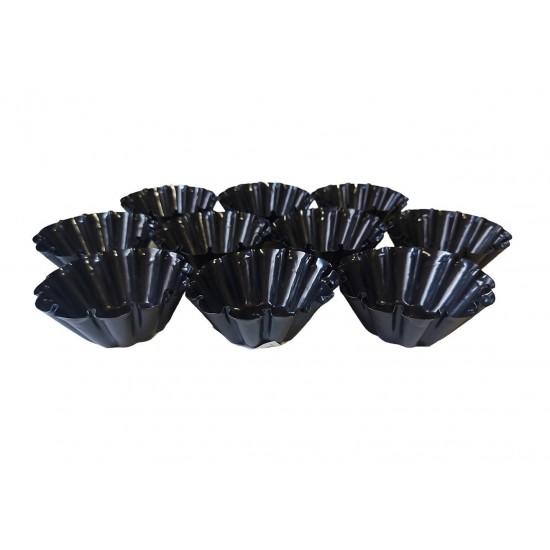 Forma pentru mini Savarine, Set 10 cavitati, Negru, 7.5 cm, 401COF