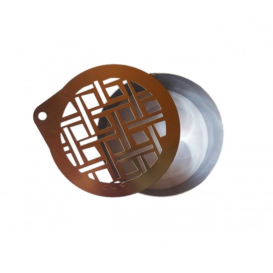 Forma pentru prajituri, Rotund cu sablon de ornat, Model geometric, 7.5 cm, 417COF