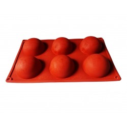 Forma silicon 6 cavitati, Pentru prajituri, Rosu, 28 cm, 296COF