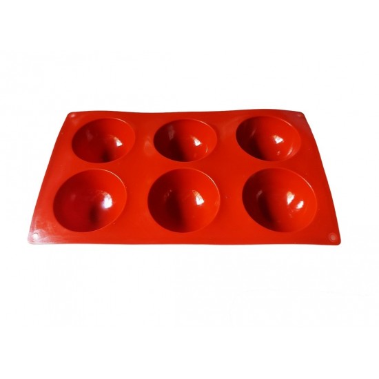 Forma silicon 6 cavitati, Pentru prajituri, Rosu, 28 cm, 296COF