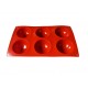 Forma silicon 6 cavitati, Pentru prajituri, Rosu, 28 cm, 296COF