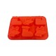 Forma silicon 6 cavitati, Tema Sarbatori de iarna, Pentru prajituri sau Briose, Rosu, 26 cm, 238COF